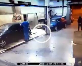 Ladrón robando un talle de coches, le dan lección para toda la vida