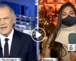 El Trágame tierra de la reportera  de Telecinco Elisa Cardenal en un directo: se sale del plano con un «No, no